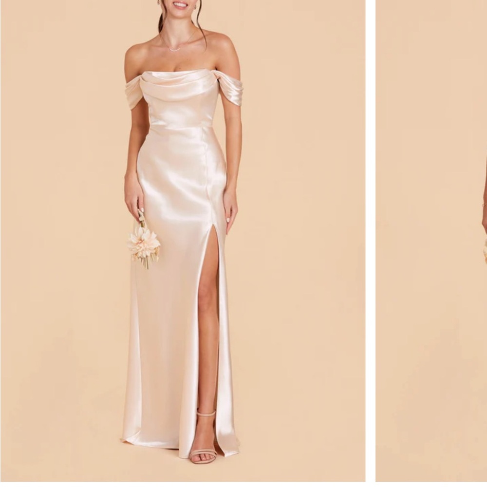 Birdy Grey Off-Shoulder Cream Maxi Dress